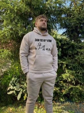 Чоловіче худі на флісі з принтом