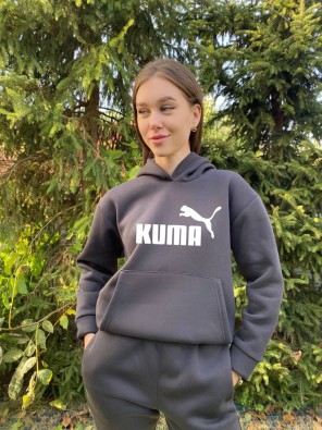 Жіноче худі на флісі з принтом 
