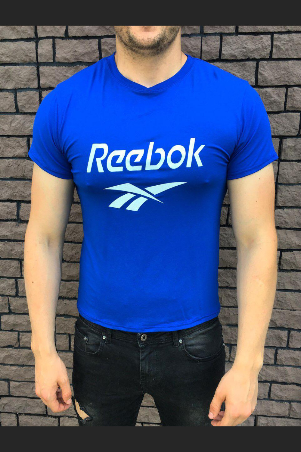 Чоловіча футболка - в стилі Reebok (Голубий)
