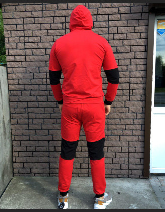 Чоловічий спортивний костюм - в стилі North Face (Червоний)
