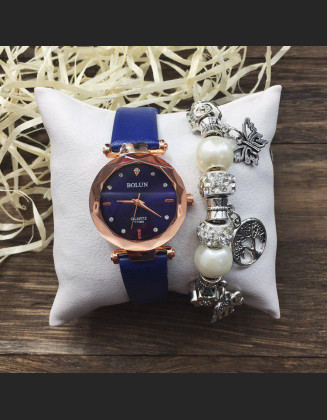 Наручний годинник - в стилі Bolun (Синій)