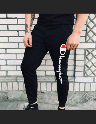 Чоловічі спортивні штани - В стилі Champion (Чорні)