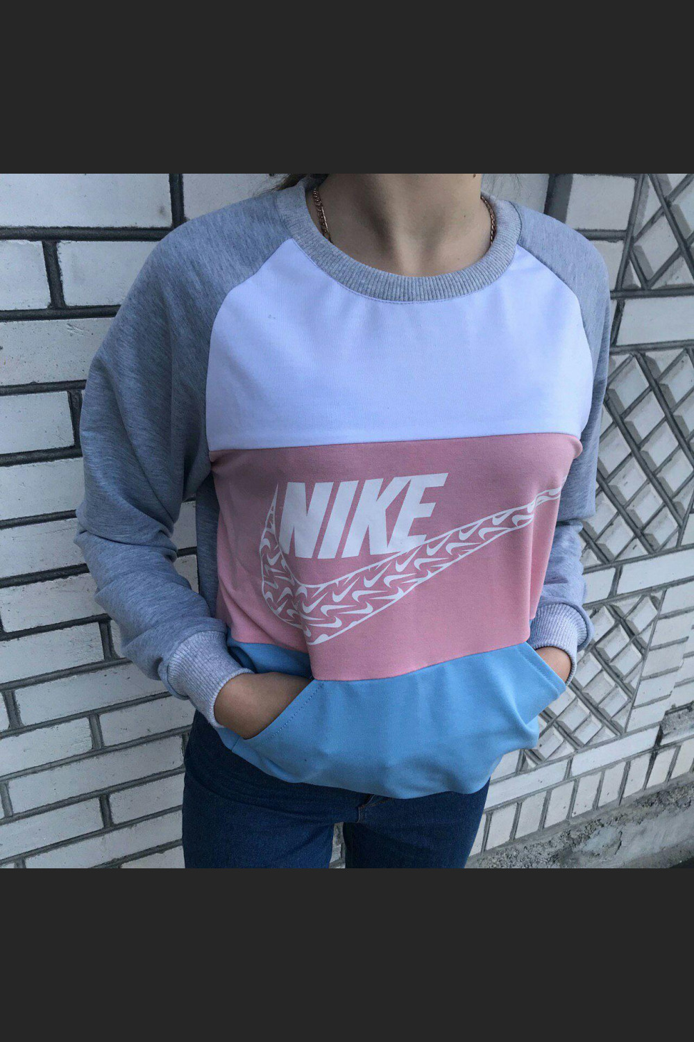 Свитшот - Женский в стиле Nike (Серый)