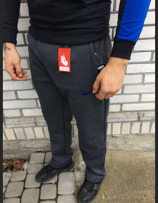 Чоловічі спортивні штани - В стилі Nike (Сірі, Теплі)
