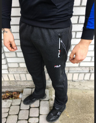 Чоловічі спортивні штани - В стилі Fila (Сірі, Теплі)