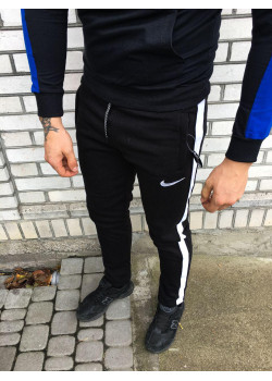 Мужские спортивные штаны - В стиле Nike (Чёрные,Теплые)