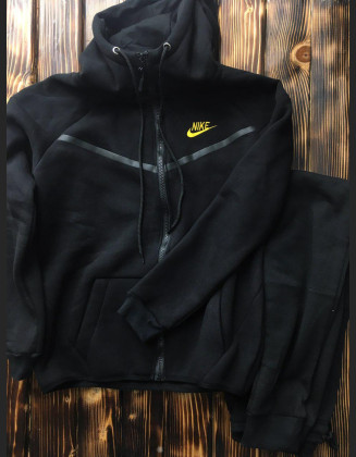 Чоловічий спортивний костюм - в стилі Nike (Чорний, Теплий)