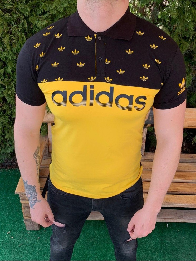 Чоловіча футболка - В стилі Adidas (Жовто-чорна)