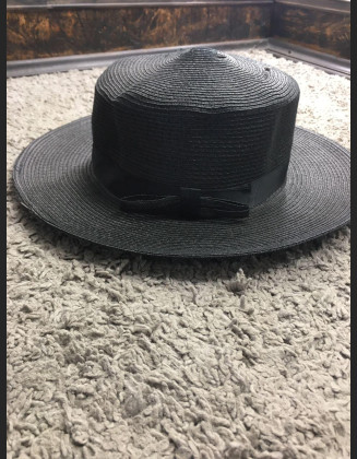 Жіночий капелюх - Чорний з бантом