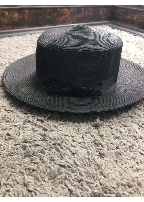 Жіночий капелюх - Чорний з бантом