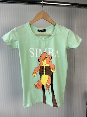 Жіноча м’ятна футболка з принтом Simba