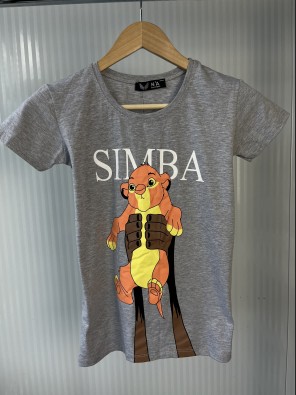 Жіноча сіра футболка з принтом Simba