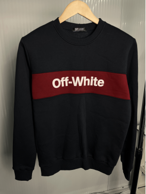 Світшот чорний з бордовою вставкою Off-White