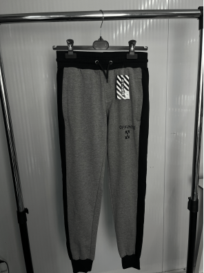 Чоловічі спортивні штани Off-White сірі з чорними вставками