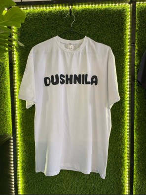 Чоловіча футболка Оверсайз «DUSHNILA» – біла
