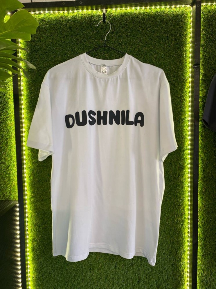 Чоловіча футболка Оверсайз «DUSHNILA» – біла