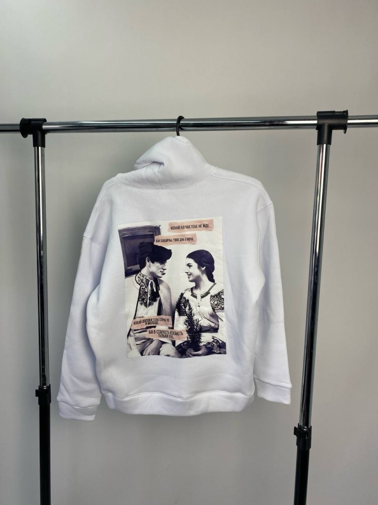 Жіноче худі на флісі з принтом