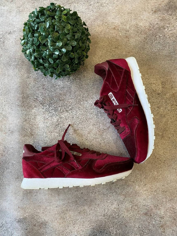 Кросівки - Бордові в стилі Reebok Classic Кросівки - Бордові в стилі Reebok Classic