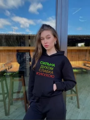 Жіноче худі без флісу з принтом