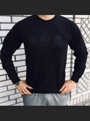 Свитшот - Мужской в стиле Philipp Plein (Чёрный)