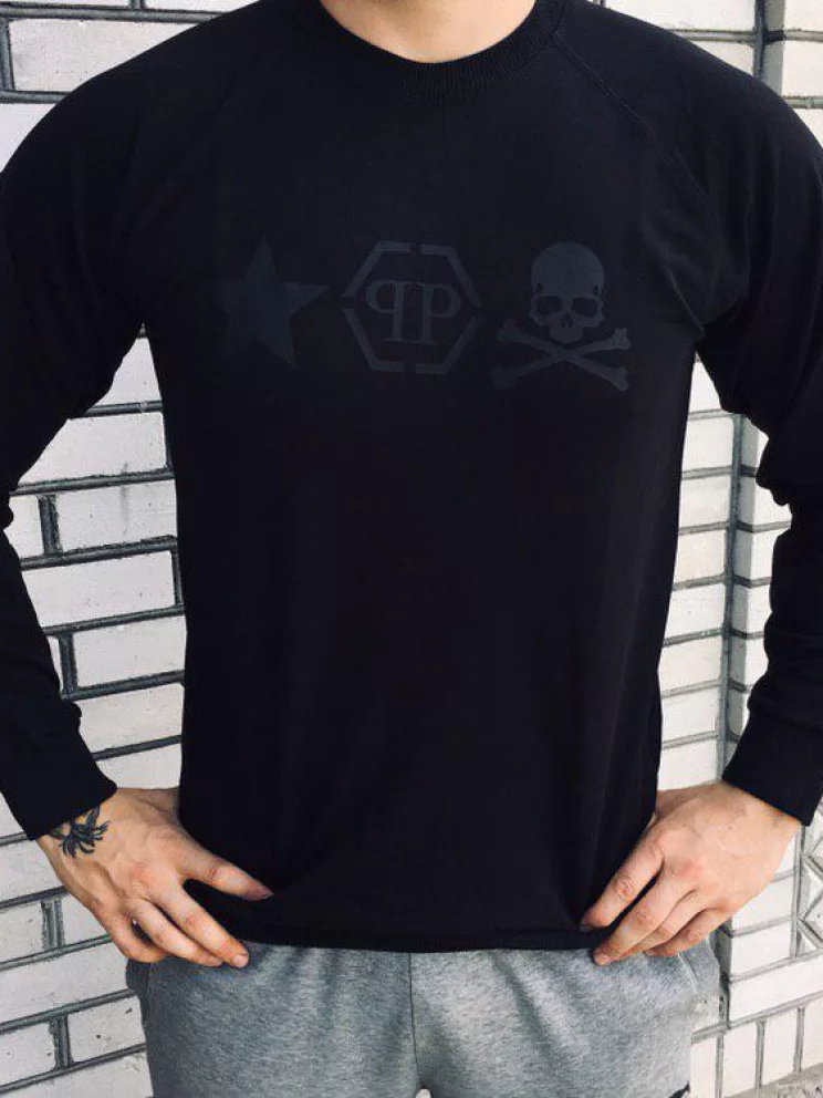 Свитшот - Мужской в стиле Philipp Plein (Чёрный)
