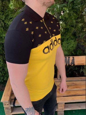 Чоловіча футболка - В стилі Adidas (Жовто-чорна)